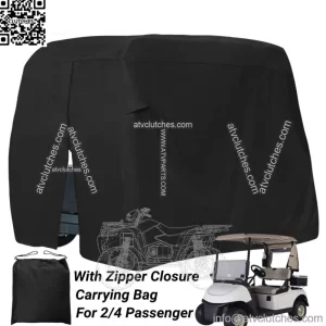 Waterproof Golf Cart Cover Zipper Closure for 2/4 Passenger EZGO Club Car Yamaha