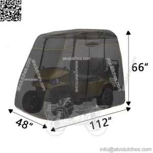 Golf Cart Cover 600D Fabric For 4 Passenger Yamaha Honda Club Car EZGO Golf Cart
