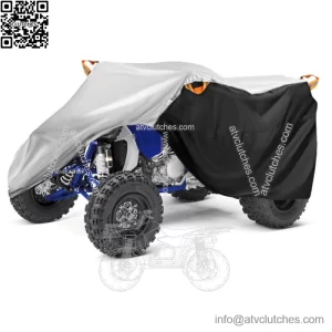 Quad Bike ATV Cover Waterproof Dust Protector Black+Silver For Yamaha YFZ 450 R