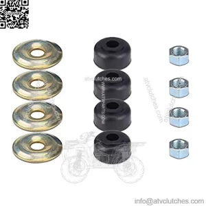 Golf Cart Shock Absorber Cushion Bushing Kit for EZGO TXT Marathon 1989-up, Club Car DS and Precedent 1982-Up, OEM# 1011415 10194G1 10435G1