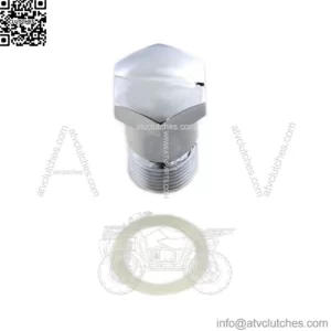 Chrome Tach Tachometer Drive Block Off Plug and Gasket Harley Ironhead Sportster (For: Harley-Davidson)