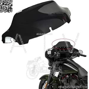 Black 7" Wave Windshield Windscreen Wind Splitter Compatible for 2014-2023 Harley Davidson Touring Street Glide/Electra Glide/Ultra Limited/Tri Glide FLHT FLHX FLHXS FLHTK 14-23