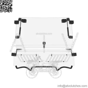 Hard Coated Split Vent Folding Flip Up Windshield for Polaris PRO XP 2020-23