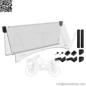 Golf Cart Windshield for Club Car Precedent 2004-up,Clear Fold Down Windshield