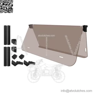 Golf Cart Windshield for Club Car DS 1982-2000.5, 4MM Tinted Folding Windshield