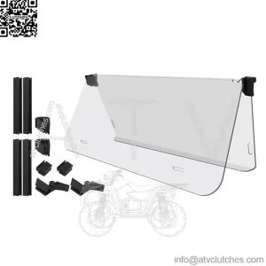 Folding Down Golf Cart Windshield for Club Car DS 1982-2000.5, Clear (4MM)
