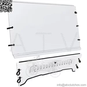 Full Vented Windshield Compatible with 2005-2020 John Deere Gator TS/TX/TE Clear Windscreen Scratch Resistant