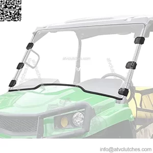 Front Full Windshield Compatible with John Deere Gator XUV 550 560 560e 590i 590e 590m, Polycarbonate Clear Windshield Scratch Resistant