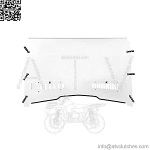 Full Windshield Compatible with John Deere Gator XUV 550 560 590i 590m RSX 850i 860i Heavy Duty Clear Scratch Resistant Vented Windshield