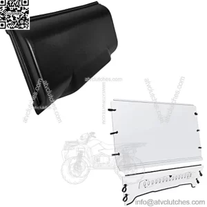 Full Vented Windshield & Roof Top Compatible with 2005-2020 John Deere Gator TS/TX/TE Plastic Vented Clear Windscreen (2 Packages)