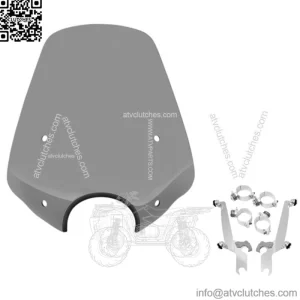 Memphis Shades Rio Grande Black Smoke Sportshield Wind Polished Mount Kit Harley (For: Harley-Davidson)