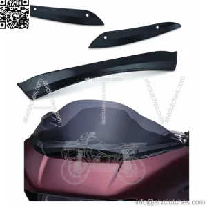 Kuryakyn Gloss Black Center + Side Trim Package Windshield Harley Road Glide FLT (For: Harley-Davidson)