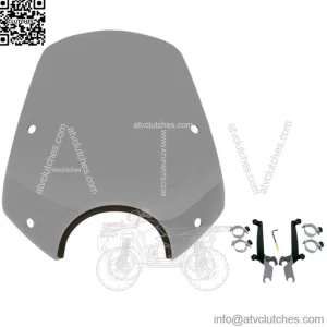 Memphis Shades Del Rey Sportshield Wind Dark Smoke Black Mount Kit Dyna Softail (For: Harley-Davidson)