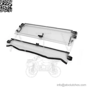 Folding Flip Windshield Scratch Resistant For Kawasaki Teryx 4 800/ 4 S ,2016-23 (For: More than one vehicle)