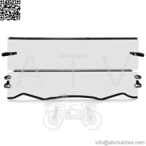 Clear Flip Fold Windshield For Kawasaki Teryx / Teryx4 800 4x4 2022 2023 (For: More than one vehicle)