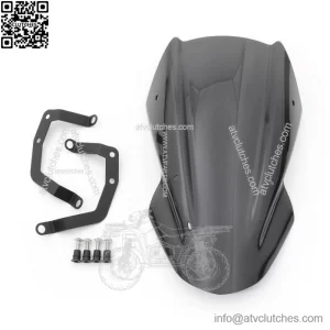 Kawasaki Z650 2017-up ABS Windshield Screen Windscreen with Bracket Black