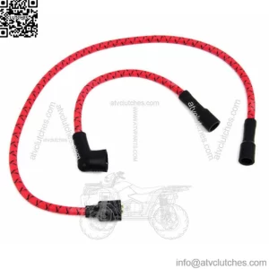 Red Black Cloth Spark Plug Ignition Wire Set Harley Touring Sportster (For: Harley-Davidson)