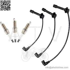 Spark Plug Wire and Spark Plugs Kit-MIA11722 MIA11723 MIA11724 Compatible with John Deere 825i 825i S4?? extended edition??3PCS??XTPTFABS