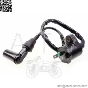 Ignition coil + spark plug connector set for Peugeot Vivacity 50 45 km/h (2T)