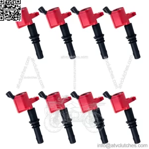 8pc High Performance Red Ignition Coils and Motorcraft Spark Plug For Ford F-150 (For: Ford F-150)