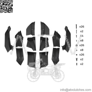 XXL Extended Fender Flare Mud Guards 99994-1324 for 2020-2023 Teryx KRX 1000