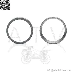 Exhaust Gasket for Harley, Made of Graphite and Steel Mesh for 1984-later Most Harley Davidson Bikes, Touring, Sportster, Dyna, Softail, Evo, etc. 1 Pair 2pcs