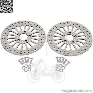 2 Pcs Front 11.8" Brake Rotors for Harley Davidson Touring 2008-2013 Models, Awesome Performance No Vibration Rust-proof Brakes Rotors for Harley Touring Front Wheel