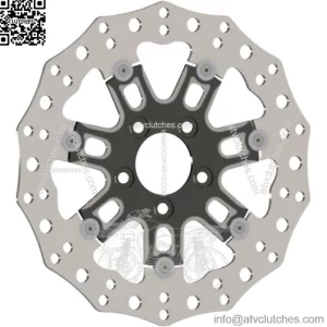 Arlen Ness 7 Valve Black 14" Front Floating Brake Rotor Harley Touring 08-2016 (For: Harley-Davidson)