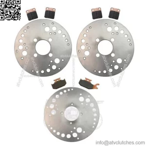 Front & Rear Brake Rotors & Semi-Metallic Pads for Yamaha Kodiak 400 2000-2002