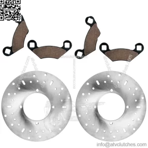 2 Front Brake Disc Rotor And Pads for Polaris Sportsman 800 4X4 6X6 2005-2014 (For: Polaris Sportsman 800)