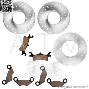 Front Rear Brake Disc Rotor W/ Pads for Polaris Sportsman 800 2005 2006 2007 (For: Polaris Sportsman 800)