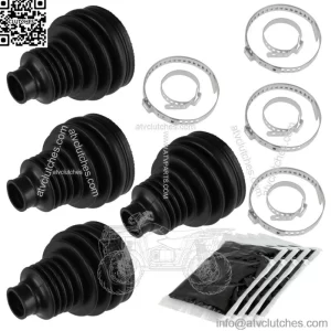 2 Rear Axle Inner And Outer CV Boot Kits for Polaris Sportsman 800 EFI 2008-2010 (For: Polaris Sportsman 800)