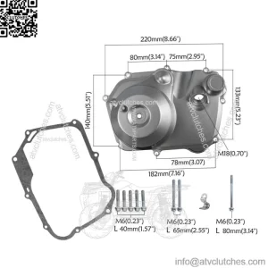 Lifan 125cc Pit Dirt Semi Auto Start Engine Clutch Cover For Go Kart Bike ATV US