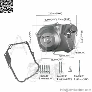 Auto Clutch Engine Right Side Case Cover For 110 125cc ATV Quad Go Kart Buggy