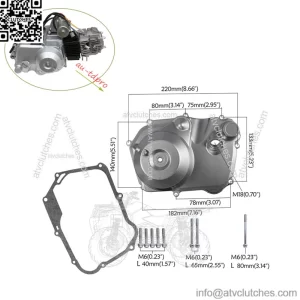 ENGINE RIGHT SIDE CLUTCH COVER For Go Kart Quad Buggy ATV UTV 110 125CC