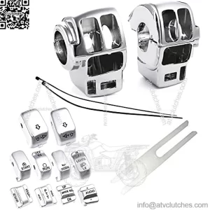 Chrome Switch Housings Caps Set for Harley Davidson Electra Glide Road King Tri Glide 1996-2013