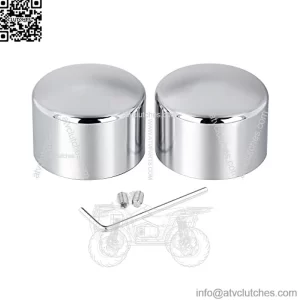 Chrome Front Axle Nut Cover Caps Compatible for Harley Softail Sportster Road King Electra Street Glide 2002-2023