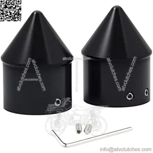 Black Front Axle Nut Cover Axle Caps Compatible for Harley Softail Dyna Touring Street Electra Road Glides Sportster 2002-2023