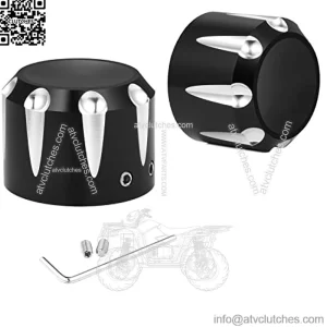 Black Front Axle Nut Cover Cap, Front Fork Cap Nut Cover Compatible for Harley Davidson 2002-2023 Softail Dyna Iron 883 Electra Glide Road Glide Street Glide Sportster Heritage Springer