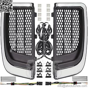 LED Light Running Turn Signal Lower Fairing Grills Switchback Flare Fit for Harley Touring Road Glide Street Glide Electra Glide 2014-2022 (Matte Black)