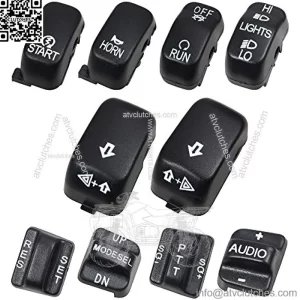 Black Hand Control Switch Housing Caps Compatible for Harley Davidson Electra Street Glide