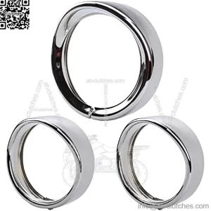 7 Inch Harley Chrome Visor Style Headlamp Trim Rings, 4.5 Inch Auxiliary Passing Lights for FLHR Road King 1994-2013, FLD 2012-2016, Touring 83-13, Trike2008-2013, FL Softail 1986-2017