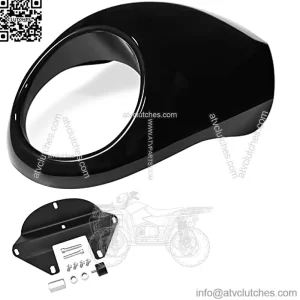 Black Headlight Fairing Mask Fork Cowl Headlamp Visor Bracket Compatible for Harley Sportster 883 1200 Dyna XL/FX 1973-2023