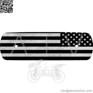 Kustom Cycle Parts American Flag Air Cleaner Cover Insert. Replaces Stock Harley Davidson M8 / 114 Insert. (Black and Grey Flag)