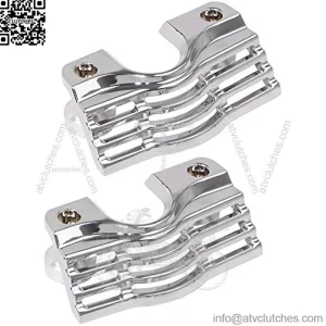 Chrome Finned Slotted Spark Plug Head Bolt Covers for Harley Touring Electra Glides Road Glides Road Kings 1999-2016,Street Glides & Trikes 2009-2016