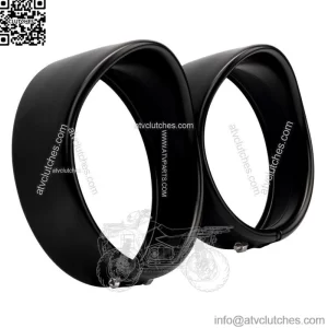 HogWorkz 4.5" Auxiliary Light / Passing Lamp Visor Trim Rings For Harley