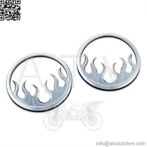 Kuryakyn Flame Front Speaker Grills For Harley Touring