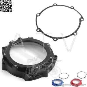 Aluminum Clutch Cover Gasket Set for Yamaha YFZ 450R YFZ450R 2006-2023 Black