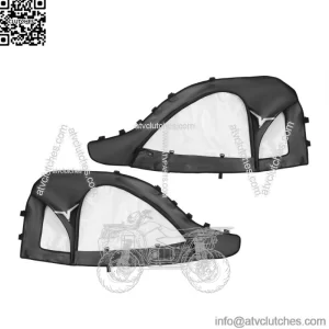 UTV Cab Enclosures Soft Upper Door Set for CFMOTO ZFORCE 950 2020-2022