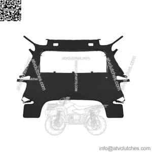 UTV Rear Panel Window for Honda Pioneer 700 2P /4P 2014-2023 Fabric Mid
